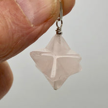 Load image into Gallery viewer, Kabbalah Carved Rose Quartz Merkaba Star w/Sterling Silver Pendant 509288RQS