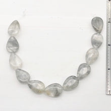 Load image into Gallery viewer, Tourmalated Quartz Teardrop Bead Strand | 18x12x6 | Gray | 23 Beads