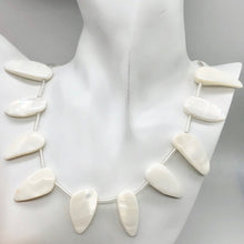 Load image into Gallery viewer, Mother of Pearl Pendant Beads |28x12x5-35x16x4.5mm | White | Pendant | 2 bds | | 28x12x5-35x16x4.5mm | White |  Bead(s) - PremiumBead Alternate Image 4
