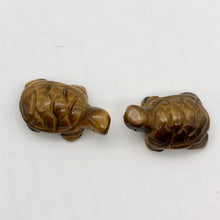 Load image into Gallery viewer, Adorable 2 Tigereye Carved Turtle Beads | 20x12.5x8mm | Brown Gold - PremiumBead Alternate Image 2