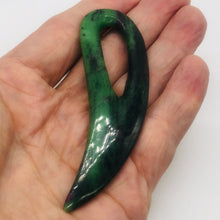 Load image into Gallery viewer, Ruby Zoisite Gemstone Comma Pendant | 94x28x6mm | Green/Red | 1 Pendant |