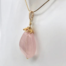 Load image into Gallery viewer, Sparkle Twist Faceted 14kgf Rose Quartz 23x17mm Pear Pendant - PremiumBead Alternate Image 7