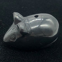 Load image into Gallery viewer, Two Carved Hematite Mouse Beads | 20.5x12x10.5 mm | Grey