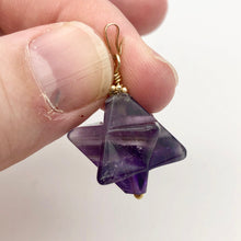Load image into Gallery viewer, Kabbalah Carved Amethyst Merkaba Star and 14K Gold Filled Pendant 509288AMG - PremiumBead Alternate Image 5
