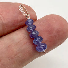 Load image into Gallery viewer, Tanzanite Sterling Silver Pendant | 1 I1/4 inch Long | 5 Beads |
