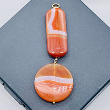 Load image into Gallery viewer, Sardonyx 14K Gold Filled Dangle Pendant | 2 1/4" Long | Orange/White | 1 Pendant