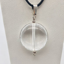 Load image into Gallery viewer, Artisan Created Faceted Wheel Quartz Sterling Silver Pendant 506657A - PremiumBead Primary Image 1
