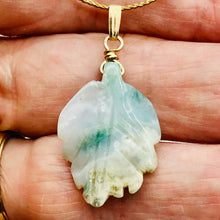 Load image into Gallery viewer, Ocean Jasper 14K Gold Filled Leaf Pendant| 1 1/2" Long| Seafoam Green| 1 Pendant