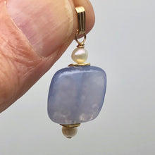 Load image into Gallery viewer, Blue Chalcedony 14K Gold Filled Drop Pendant | 1 3/8" Long |