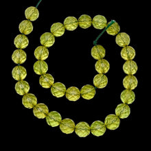 Load image into Gallery viewer, Amber Faceted Round Beads | 6mm | Green | 34 Bead(s)