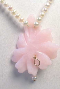 Love Pink Peruvian Opal Flower 16 inch Necklace 510369A - PremiumBead Alternate Image 4