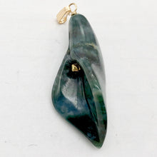 Load image into Gallery viewer, Fancy Jasper Calla Lily 14K Gold Filled Flower Pendant| 1 3/4" Long | Green |