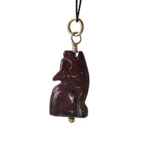 Load image into Gallery viewer, Jasper Wolf Pendant Necklace | Semi Precious Stone Jewelry | 14k Pendant