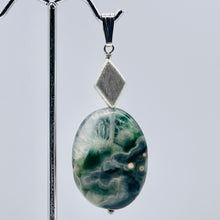Load image into Gallery viewer, Ocean Jasper Sterling Silver Oval Pendant | 2" Long | Green | 1 Pendant |