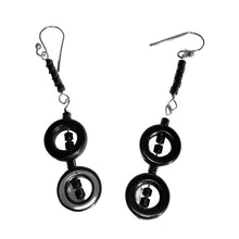 Load image into Gallery viewer, Hematite and Sterling Silver Earrings Very Chic 310655