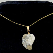 Load image into Gallery viewer, Ocean Jasper Carved Autumn Leaf Bead 14K Gold Filled Pendant | 1 3/4" Long |