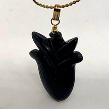 Load image into Gallery viewer, Obsidian 14K Gold Filled Rose Pendant | 2 1/2" Long | Black | 1 Pendant |