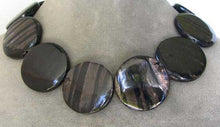 Load image into Gallery viewer, Silver Mirrors Hypersthene 29x7mm Disc Pendant Beads | 2 Beads |