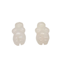 Load image into Gallery viewer, 2 Carved Rose Quartz Goddess of Willendorf Beads | 20x9x7mm | Pink