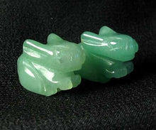 Load image into Gallery viewer, Hoppy 2 Hand Carved Natural Aventurine Bunny Rabbit Beads | 22x12x10m | Green - PremiumBead Alternate Image 4