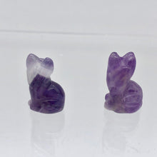 Load image into Gallery viewer, Adorable! 2 Amethyst Sitting Carved Cat Beads | 21x14x10mm | Purple - PremiumBead Alternate Image 9