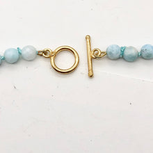 Load image into Gallery viewer, Larimar and Pearl 19 inch Designer Necklace | 19" | Blue White Gold | Necklace