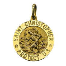 Load image into Gallery viewer, Saint Christopher 3 Gram 14K Round Medal | 1" Long | Gold | 1 Pendant |
