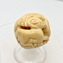 Load image into Gallery viewer, Cracked Chinese Zodiac Year of the Ram Bone Bead| 30mm| Cream| Round| 1 Bead | - PremiumBead Alternate Image 3
