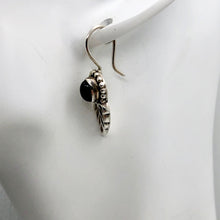 Load image into Gallery viewer, Spiraling Onyx Sterling Silver Earrings! | 1 1/2 Inch Long |