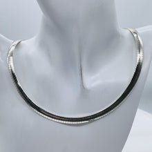 Load image into Gallery viewer, Italian 32 Grams Shimmering Solid Sterling Silver 6mm Omega Necklace | 20 Inch |