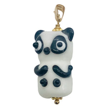 Load image into Gallery viewer, Lampwork Glass Panda 14K Gold Filled Pendant | 1 1/4" Long | White/Black | 1 |