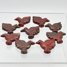 Load image into Gallery viewer, 2 Hand Carved Brecciated Jasper Dove Bird Beads | 25.5x19x5.5mm | Red - PremiumBead Alternate Image 9