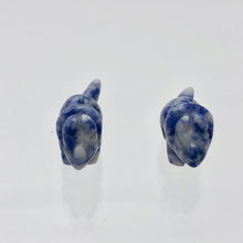 Load image into Gallery viewer, Dinosaur 2 Carved Sodalite Triceratops Beads | 22x11x7.5mm | Blue w/White - PremiumBead Alternate Image 7
