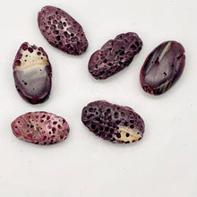 Load image into Gallery viewer, Purple Spine Oyster Shell Oval | 16x10x6 | Purple Orange | 6 Bead(s)