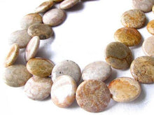 Load image into Gallery viewer, Rare Fossilized Coral Coin Pendant Bead Strand 109154 - PremiumBead Primary Image 1
