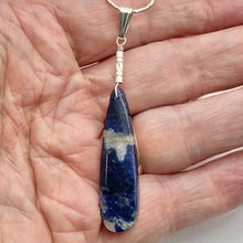 Load image into Gallery viewer, Sodalite Sterling Silver Teardrop | 3" Long | Blue/White | 1 Pendant |
