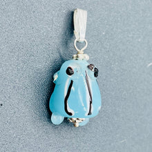 Load image into Gallery viewer, Lampwork Frog Sterling Silver Frog | 1" Long | Periwinkle Blue | 1 Pendant |