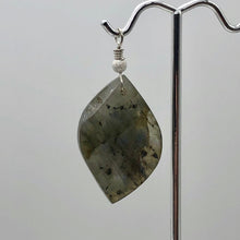 Load image into Gallery viewer, Labradorite Sterling Silver Drop Pendant | 1 7/8" Long | Blue Rainbow |