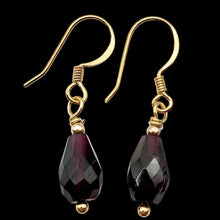 Load image into Gallery viewer, Natural AAA 14K Deep Garnet Drop Earrings | Red | 1 1/4" Long |