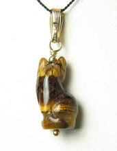 Load image into Gallery viewer, Adorable! Hand Carved Tigereye Cat 14Kgf Pendant 509257TEGF - PremiumBead Alternate Image 2
