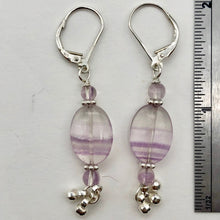 Load image into Gallery viewer, Enchanting Fluorite 15x10mm Bead Dangle Silver Lever Back Earrings! | 2" Long |