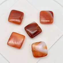 Load image into Gallery viewer, Red Orange Sardonyx Square Beads | 15x15x6mm | Orange | Square | 5 Beads | - PremiumBead Primary Image 1