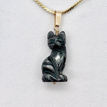 Load image into Gallery viewer, Adorable! Black Hematite Cat & 22K Vermeil Pendant 509257HMG - PremiumBead Alternate Image 5