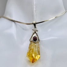 Load image into Gallery viewer, Carved Topaz Ruby Sterling Silver Pendant | 1 3/4" Long | Golden Red | 1 Pendant