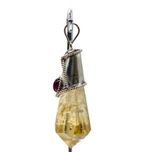 Load image into Gallery viewer, Carved Topaz Ruby Sterling Silver Pendant | 1 3/4" Long | Golden Red | 1 Pendant