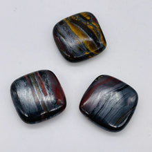 Load image into Gallery viewer, 3 Natural Tiger Iron 20x20x6mm Square Beads 8821