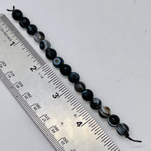 Load image into Gallery viewer, Black and White Sardonyx Faceted 7.5mm Round "Eye" Bead Strand 110275