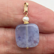 Load image into Gallery viewer, Blue Chalcedony 14K Gold Filled Drop Pendant | 1 1/4" Long |