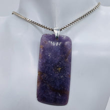 Load image into Gallery viewer, Natural Purple Lepidolite Large Rectangular Sterling Silver Pendant | 2 3/4" |