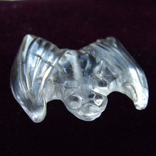 Load image into Gallery viewer, Hand Carved Natural Quartz Bat Bead Figurine | 21x16x5mm | Clear